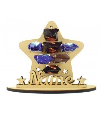6mm Personalised Star Shape Mini Chocolate Bar Holder on a Stand - Stand Options